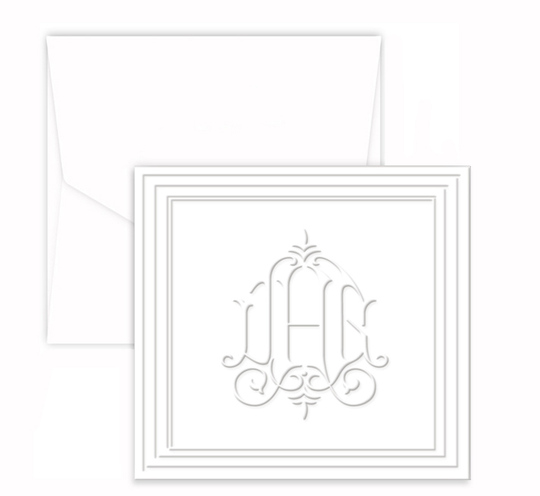 Henley Framed Monogram Embossed Folded Gift Enclosures